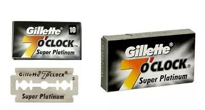 100 pc GILLETTE 7 O' CLOCK Super Platinum BLADES | double edge razor blade