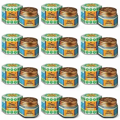 12 X Tiger Balm White Ointment Fast Effective Relief Headache,Stuffy Nose -21ml
