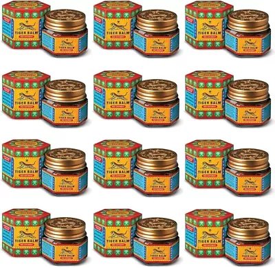 12x Tiger Bal.m (Red) Super Strength Pain Relief Oint.ment 21ml. (Pack Of 12)