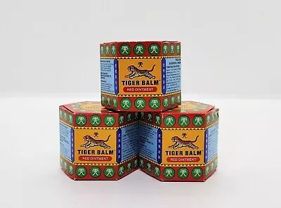 Tiger Balm (Red) Super Strength Pain Relief Ointment 21ml (pack of 3 Jars )
