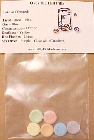 Novelty Over The Hill Pills Gag Gift Birthday Aging Fun