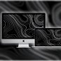 Abstract Topographic iPhone Wallpaper - Black & White Contour Lines