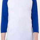 American Apparel BB4 Unisex Poly-Cotton 3/4 Sleeve Raglan USA AR230 New T-Shirt