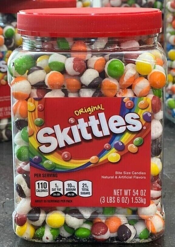 Freeze Dried PREMIUM exploded SKITTLEZ 54 oz Original Candy Jar Stocking Candies