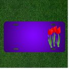 Custom Personalized License Plate With Add Names To Tulips Flowers Red Plant