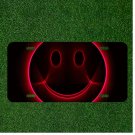 Custom Personalized License Plate Auto Tag With Pink Outline Smiley Face Design