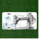 Custom Personalized License Plate Auto Tag With Sewing Machine Design