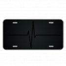 Custom License Plate With Life Line Design In Black