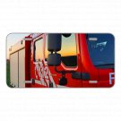 Custom Personalized License Plate With Firefighter Truck View