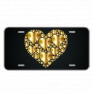 Custom Novelty License Plate With Golden Hearts Within Hearts Stunning Design