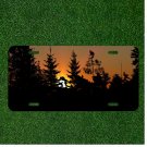 Custom Personalized License Plate Auto Tag With Woods Blocking Sunset View