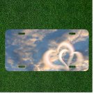 Custom Personalized License Plate Auto Tag With Cloud Heart Sky Design Add Names