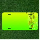 Custom Personalized License Plate Auto Tag With Green Leaves Add Names Or Texts