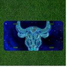 Custom Personalized License Plate Auto Tag With Amazing Picture Of Bull Design
