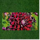 Custom Personalized Auto Tag With Colorful Splash Red Flower Design Art