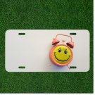 Custom Personalized License Plate Auto Tag With Smiley Face Clock Add Names