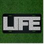 Custom Personalized License Plate Auto Tag With LIFE In White Pattern Design