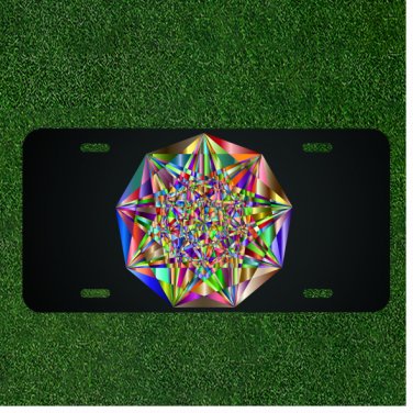 Custom Personalized License Plate Auto Tag With Fancy Star Like Color Design