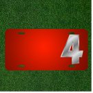 Custom Personalized License Plate With Add Names To Four Numeric Numeral 4