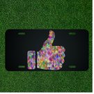 Custom Personalized License Plate Auto Tag With Colorful Thumbs Up Design