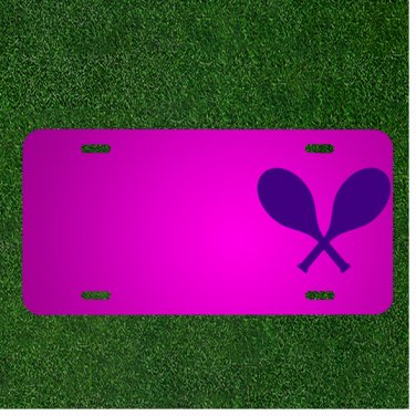 Custom Personalized Car License Plate With Add Names To Racquets Rackets