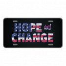 Custom Personalized License Plate Car Tag With Hope and Change In USA Colors