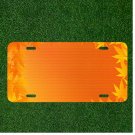 Custom Personalized License Plate Tag With Orange Light Orange Leaves Add Names