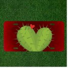 Custom Personalized License Plate Auto Tag With Amazing Heart Cactus Design