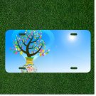 Custom Personalized License Plate Auto Tag With Amazing Colorful Tree Add Names