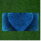 Custom Personalized License Plate Auto Tag With Blue Heart Design Add Names