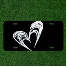 Custom Personalized License Plate Auto Tag With Fancy White Heart Add Names