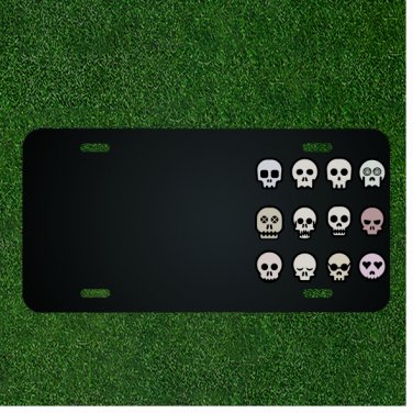 Custom Personalized License Plate With Add Names To Skull Emoji Face Designs NEW