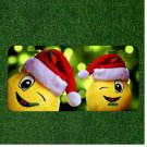 Custom Personalized License Plate Auto Tag With Two Santa Clause Emoji Faces