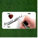 Custom Personalized License Plate Auto Tag With Forever Yours Heart Drawing NEW