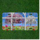 Custom Personalized License Plate Tag With White Glass Window View With Flowers