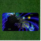 Custom Personalized License Plate Auto Tag With Musical Vibe Lights Design Blue