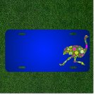 Custom Personalized License Plate With Add Names To Running Ostrich Bird