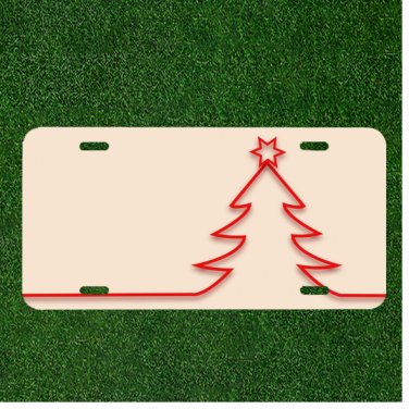 Custom Personalized License Plate Auto Tag With Amazing Star Christmas Tree