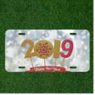 Custom Personalized License Plate Auto Tag With 2019 Happy New Year Design
