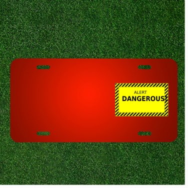 Custom Personalized License Plate With Add Names To Danger Alert Warning Sign