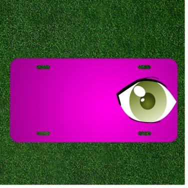 Custom Personalized Car License Plate With Add Names To Eyes Right Green