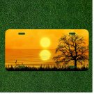 Custom Personalized License Plate Auto Tag With Incredible Yellow Sunset