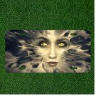 Custom Personalized License Plate Auto Tag With Cool Yellow Eyed Women Design