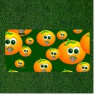 Custom Personalized License Plate Auto Tag With Funny Emoji Orange Eyes Design