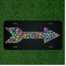 Custom Personalized License Plate Auto Tag With Colorful Arrow Design Art
