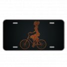 Custom License Plate With Lady On Bike In Beautiful Colors