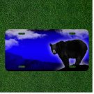 Custom Personalized License Plate Auto Tag With Cloudy Blue Bear Add Names