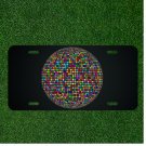 Custom Personalized License Plate Auto Tag With Colorful Planet Earth Globe