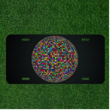 Custom Personalized License Plate Auto Tag With Colorful Planet Earth Globe
