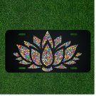 Custom Personalized License Plate Auto Tag With Colorful Ball Flowery Design